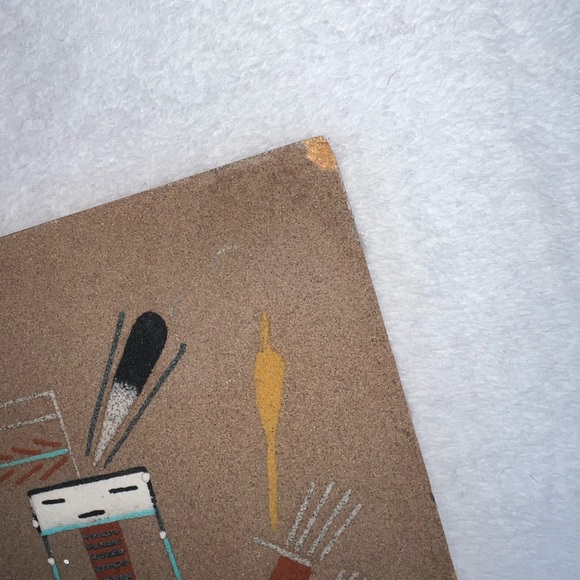 Navajo Yei East Male & Female Ceremonial Sand Paintings Signed Johnson - Picture 9 of 12